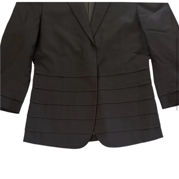 Marlowe Women's V-Neck Italian 100% Wool Blazer Jacket, Dark Gray, Size 42/8/S - Picture 5 of 15